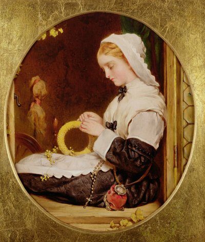 Una signora che cuce alla finestra, 1859 da Francis John Wyburd